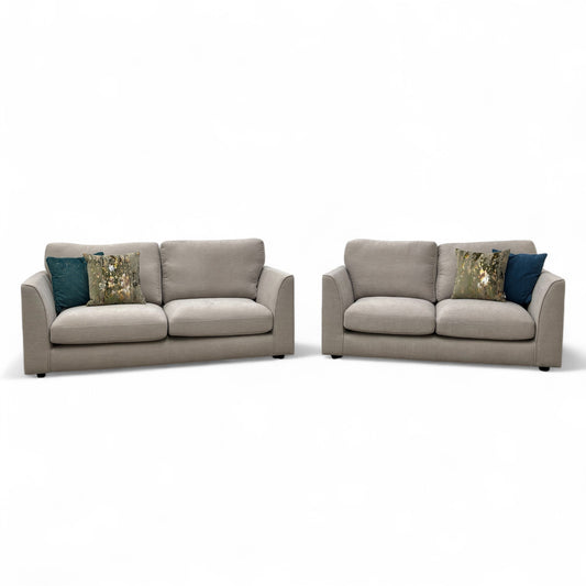‘Danella’ Pewter Jagger Fabric 3 + 2 Seater Sofa Set