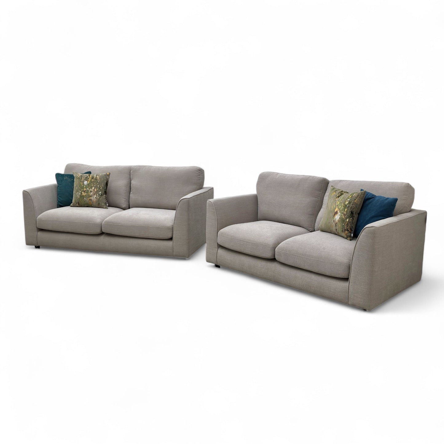 ‘Danella’ Pewter Jagger Fabric 3 + 2 Seater Sofa Set