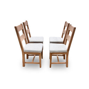 ‘Augusta’ Oak Slatted Back Dining Chairs - Set of 4