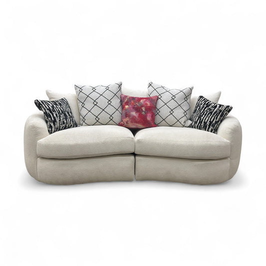 ‘Bow' Ecru Ivory Boucle 3 Seater Sofa