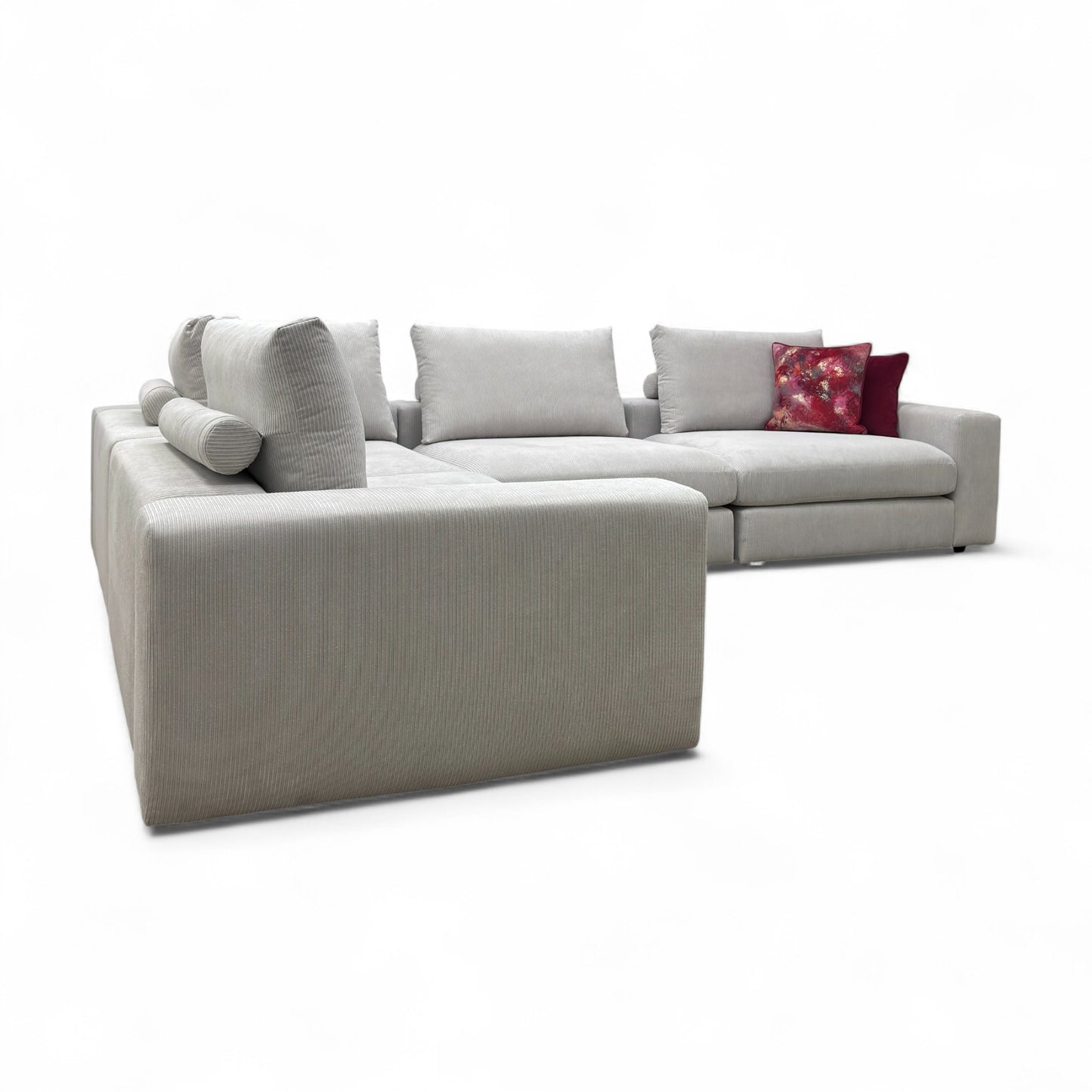 ‘Portofino’ Foxtrot Silver Chord Fabric 3 Corner 1 Modular Sofa