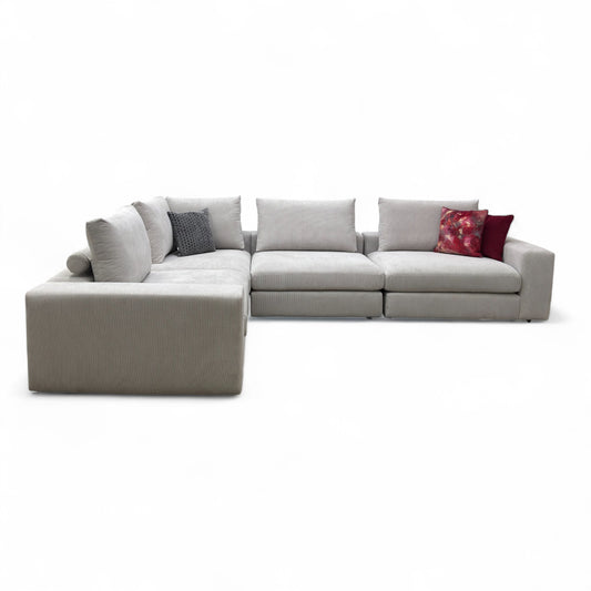 ‘Portofino’ Foxtrot Silver Chord Fabric 3 Corner 1 Modular Sofa