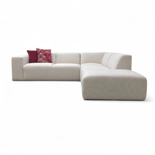 ‘Milani’ Ivory Jagger Fabric 4 Piece Modular Corner Sofa