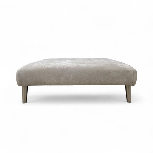 ‘Ballard’ Grey Fabric Large Square Footstool