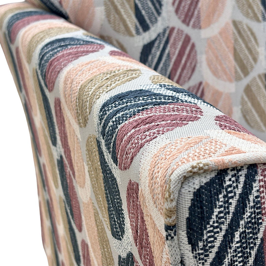 ‘Tenby’ Hive Patterned Autumn Fabric Armchair