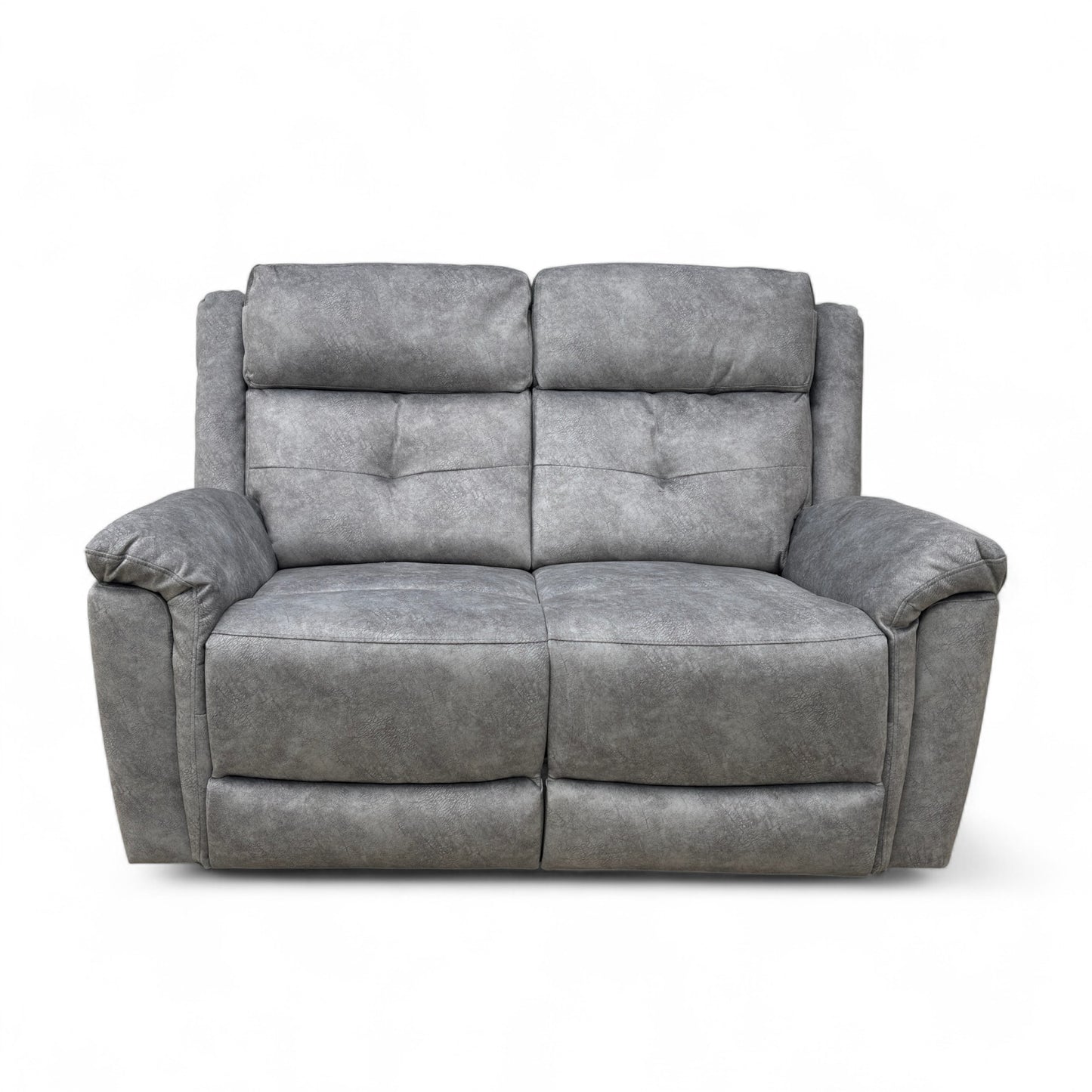 ‘Casimir’ Ashley Grey Marble Velvet Manual Recliner 2 Seater Sofa