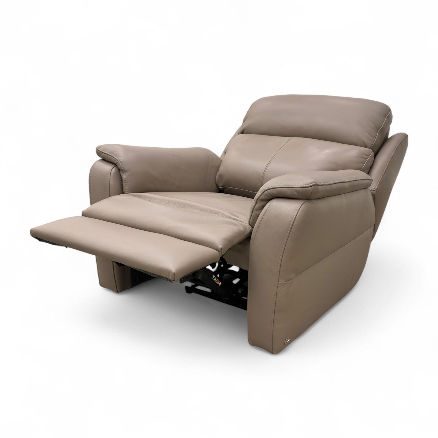 Nicoletti ‘Vito’ Botero Taupe 2152 Leather Power Recliner Chair with Power Headrest and Power Lumbar