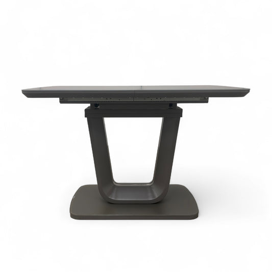 ‘Stockholm' High-gloss Grey Tempered Glass 120cm Extending Dining Table