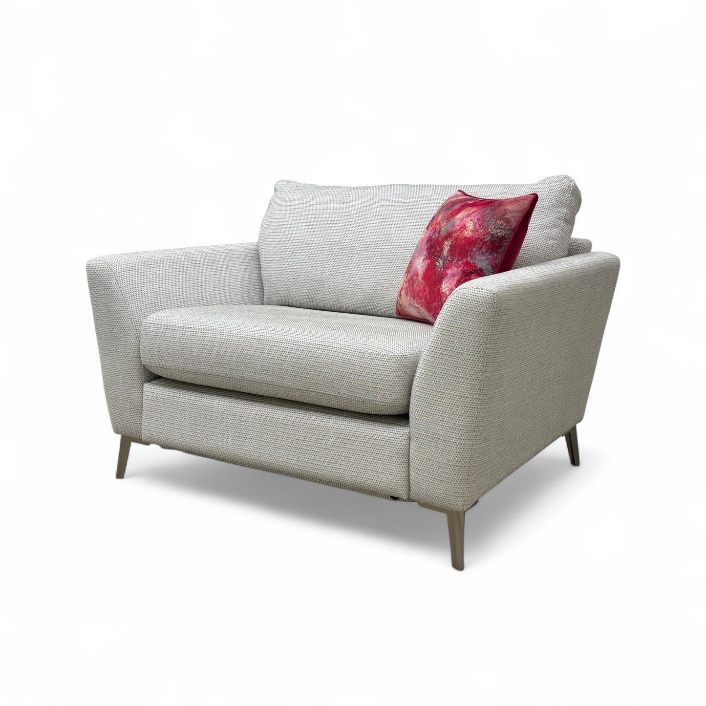 ‘Libby’ Silver Combination Libby Plain Power Recliner Cuddler