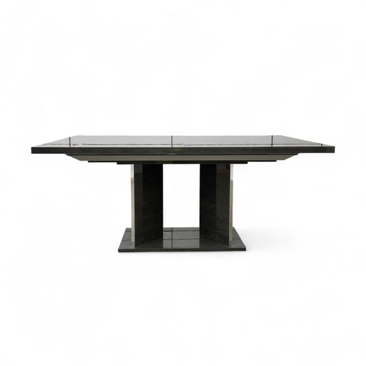 ‘Mia’ High-Gloss Dark Grey 180cm Large Extending Dining Table