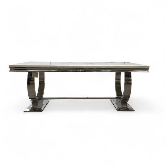 ‘Romance' Cream Marble Top 200cm Dining Table