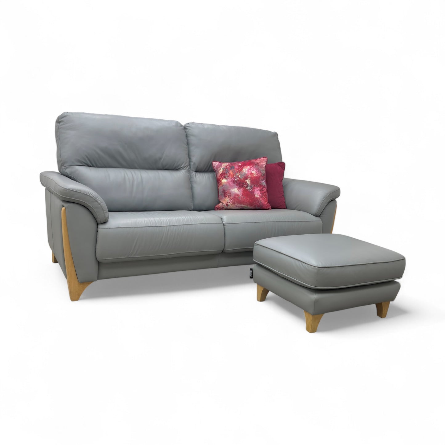 Ercol ‘Enna’ L956 Leather Large Sofa + Footstool