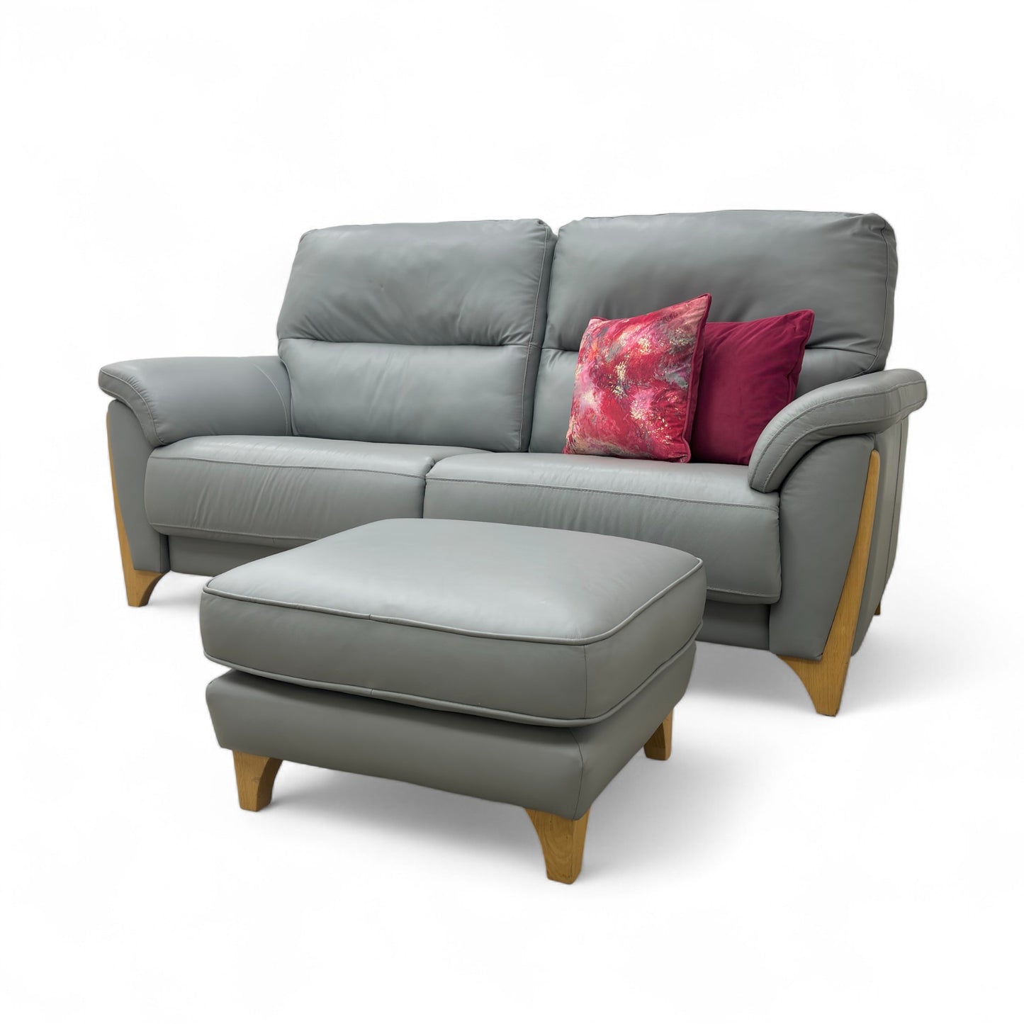 Ercol ‘Enna’ L956 Leather Large Sofa + Footstool