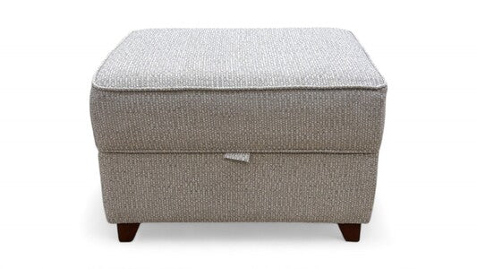 ‘Cory’ Dallas Silver Fabric Storage Footstool
