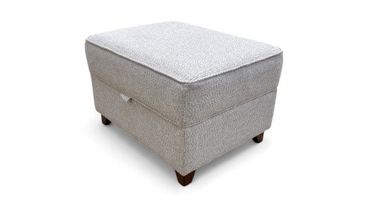 ‘Cory’ Dallas Silver Fabric Storage Footstool