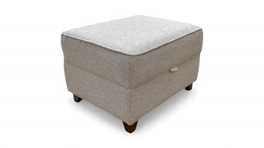 ‘Cory’ Dallas Silver Fabric Storage Footstool
