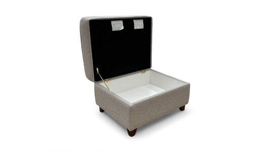 ‘Cory’ Dallas Silver Fabric Storage Footstool