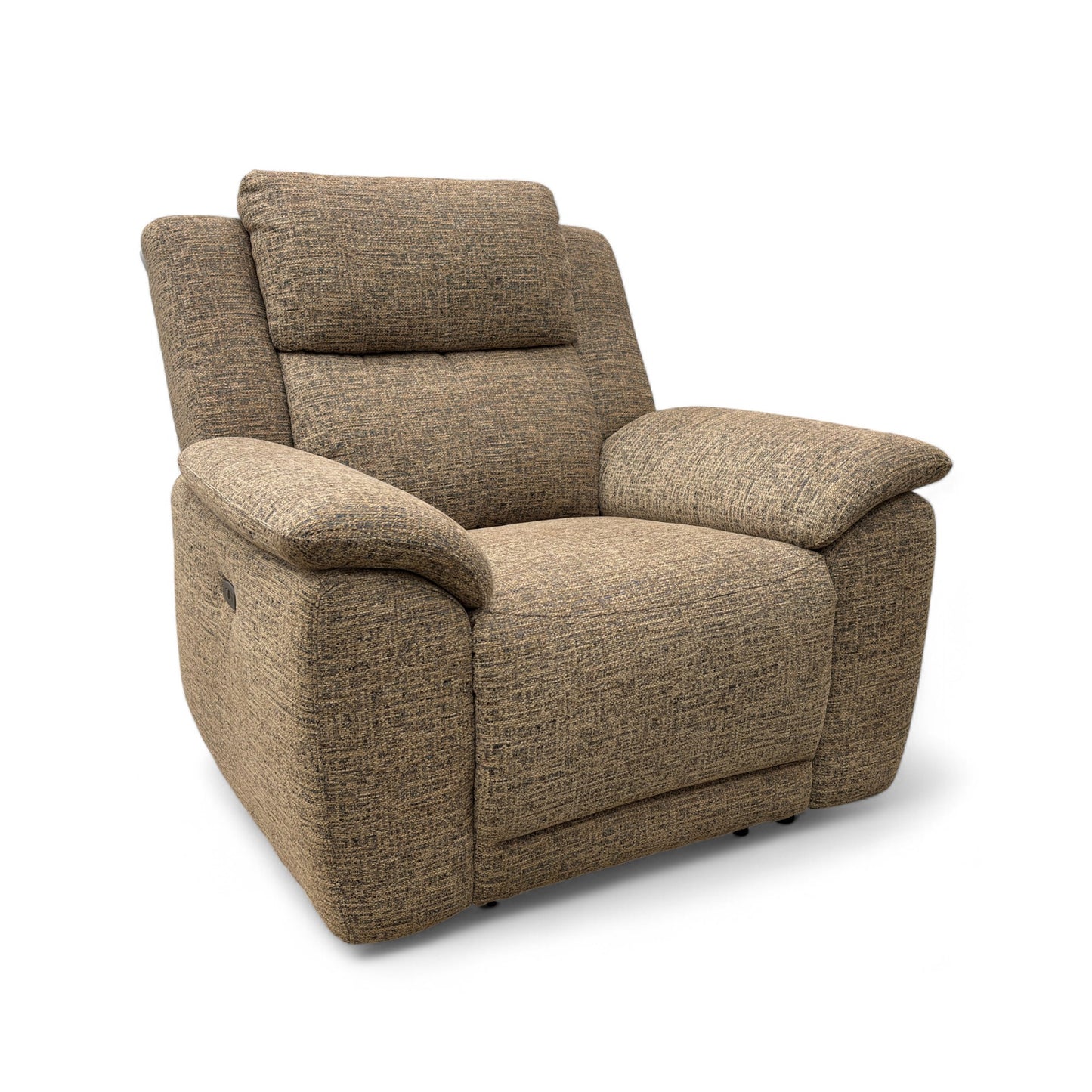 ‘Utah’ Cocoa We-0103 Tight Weave Fabric Power Recliner Armchair