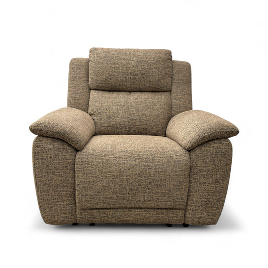 ‘Utah’ Cocoa We-0103 Tight Weave Fabric Power Recliner Armchair