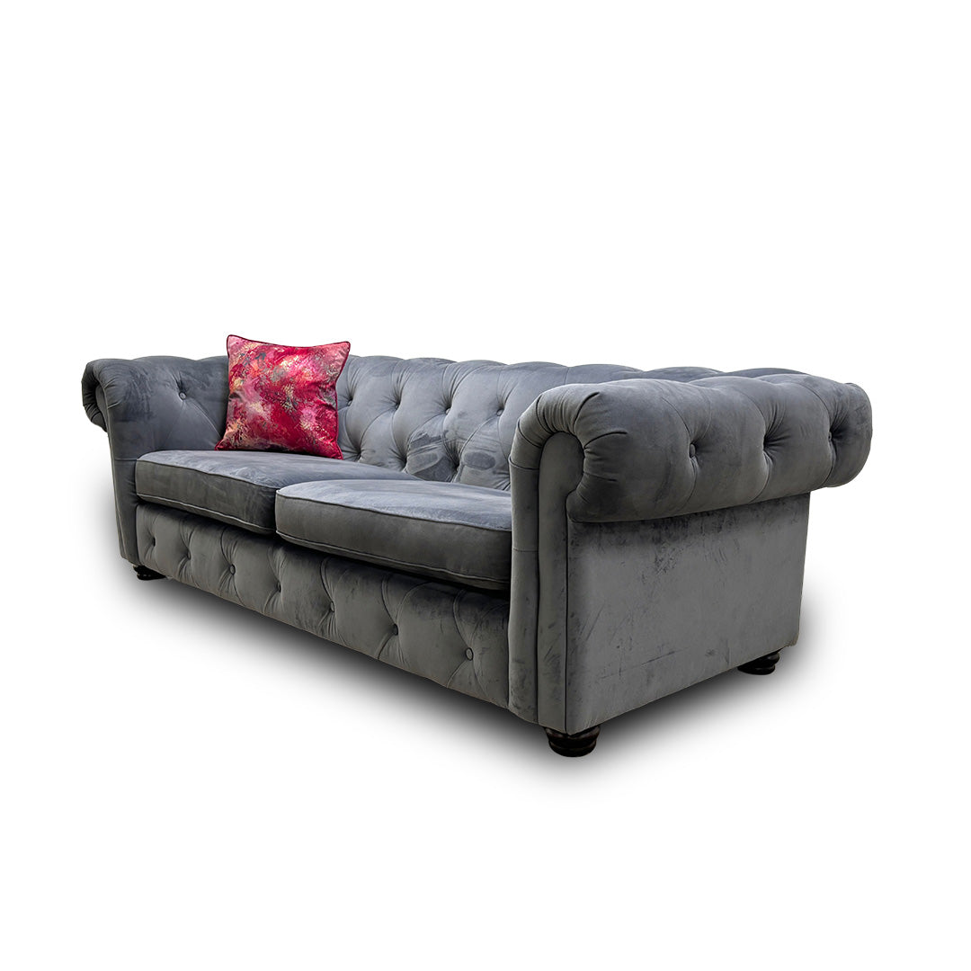 ‘Belair’ Denim Sensual Velvet 4 Seater Sofa