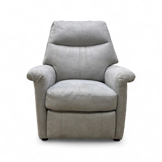 Compact Collection ‘Lille’ Bluish Grey Suede Rocker Swivel Chair with Power Recliner