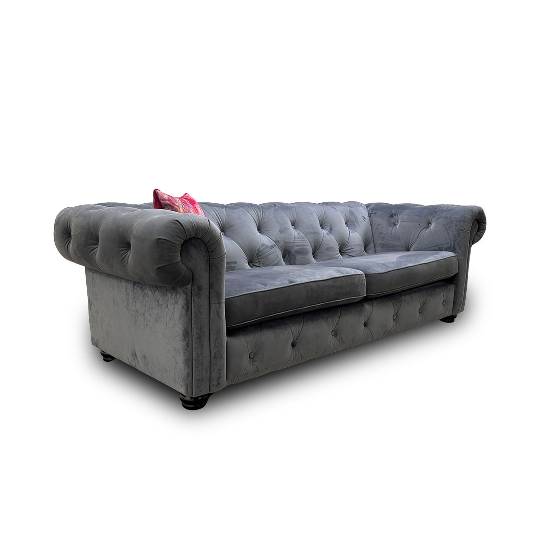 ‘Belair’ Denim Sensual Velvet 4 Seater Sofa