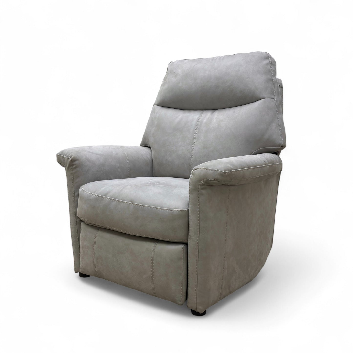 Compact Collection ‘Lille’ Bluish Grey Suede Rocker Swivel Chair with Power Recliner