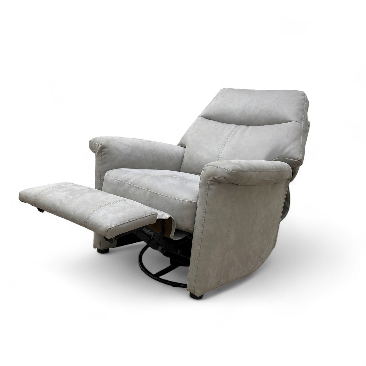 Compact Collection ‘Lille’ Bluish Grey Suede Rocker Swivel Chair with Power Recliner
