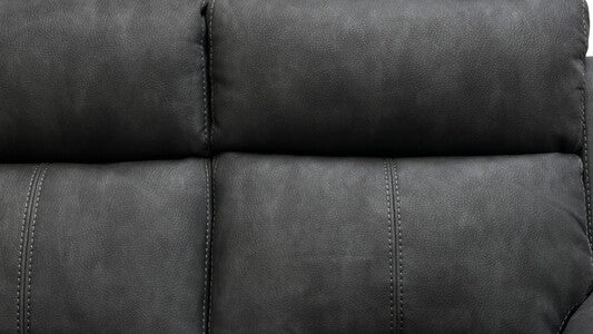 ‘Oscar’ Charcoal Soft Leather Manual Recliner 3 + 2 Seater Sofa Set