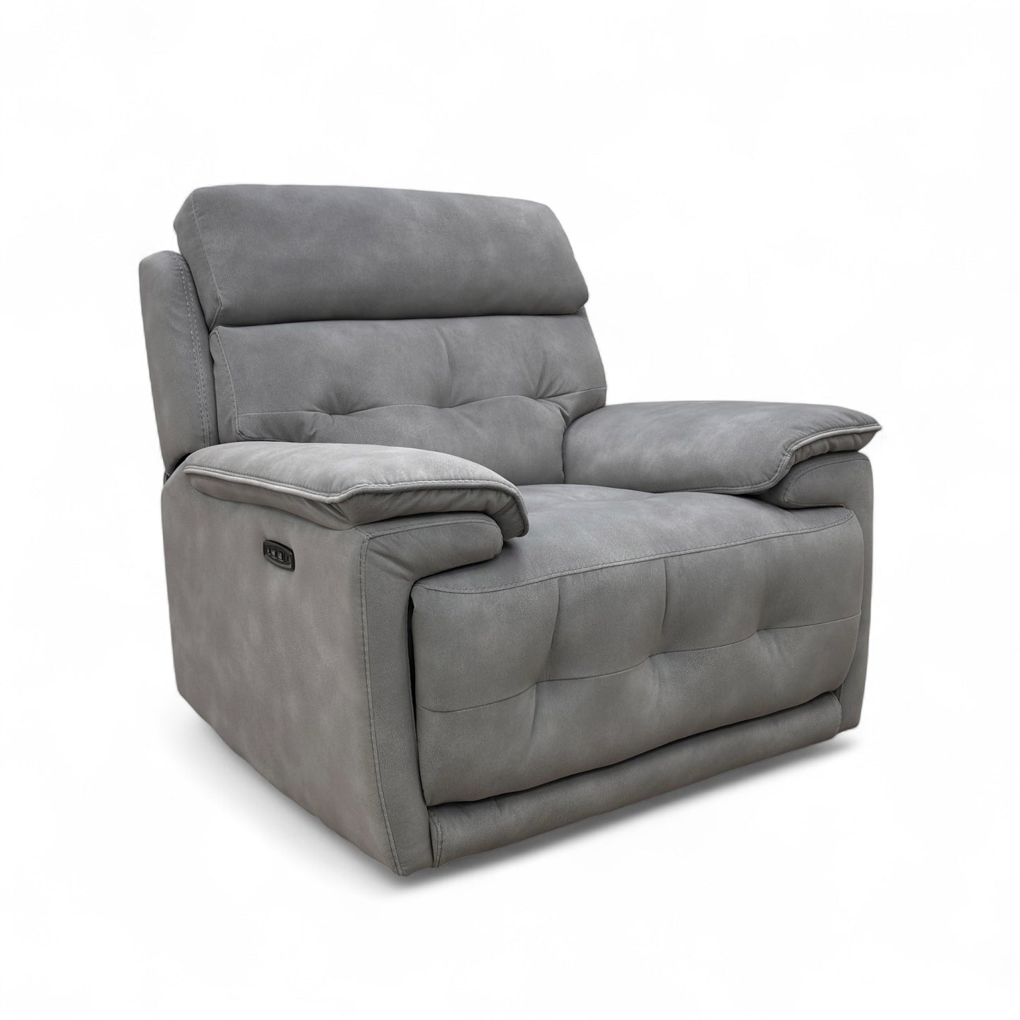 ‘Brescia’ Sfa-Pey-R09 Dove Velvet Power Recliner with Power Headrest