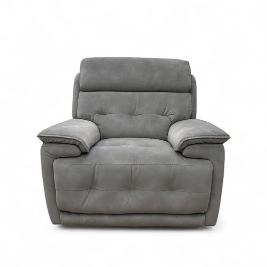 ‘Brescia’ Sfa-Pey-R09 Dove Velvet Power Recliner with Power Headrest