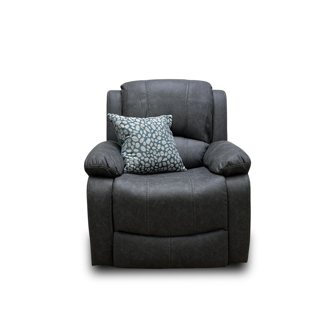 ‘Bennett’ Dark Grey Endurance Fabric Manual Recliner Armchair
