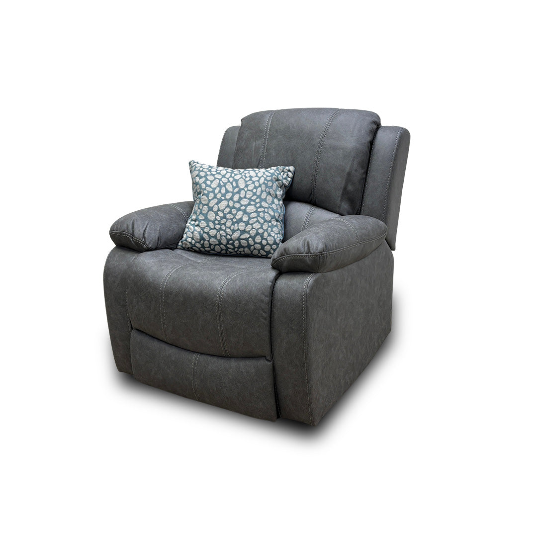 ‘Bennett’ Dark Grey Endurance Fabric Manual Recliner Armchair