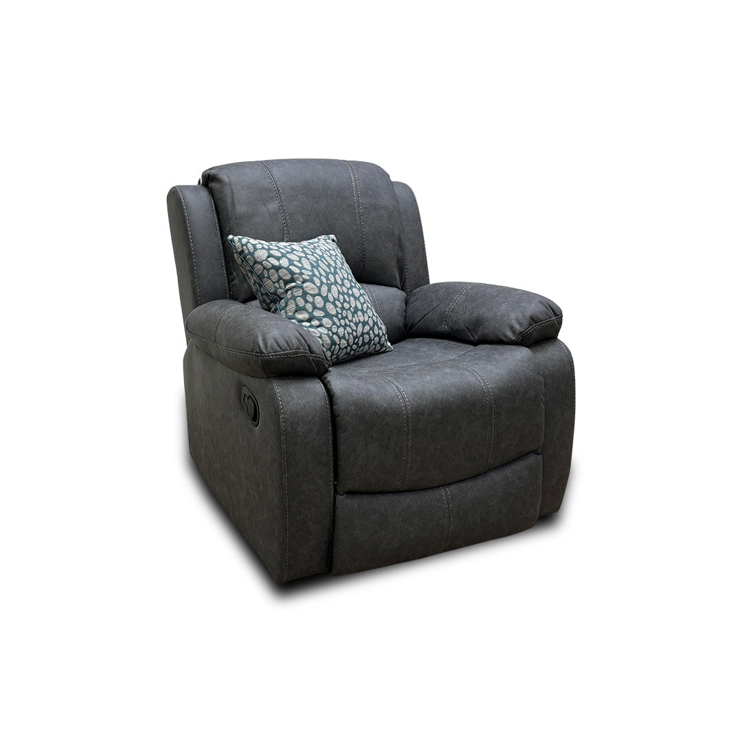 ‘Bennett’ Dark Grey Endurance Fabric Manual Recliner Armchair