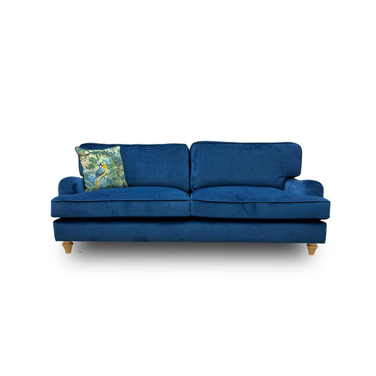 'Jardim' Royal Blue Sensual Velvet 4 Seater Sofa