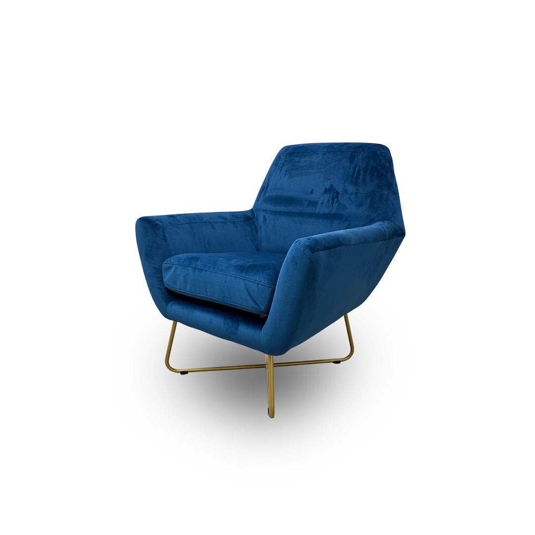 'Plush' Royal Blue Velvet Accent Chair