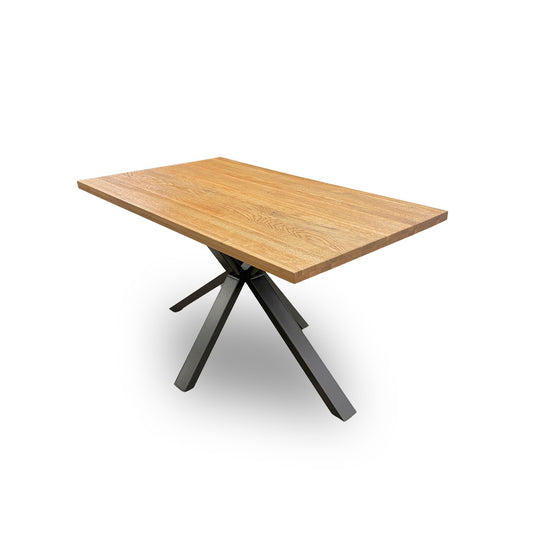 ‘Brooklyn' Solid Oak 135cm Dining Table with Star Base