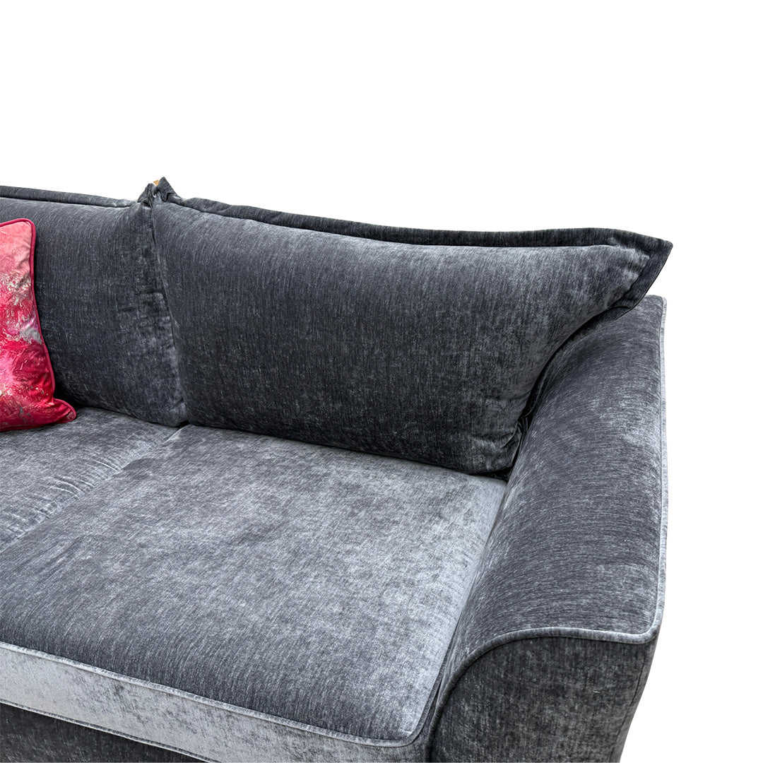 'Loleta' Charcoal Lorena Combination Formal Back 3 Seater Sofa + Armchair
