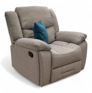 ‘Lydia’ Stone Velvet Manual Recliner Armchair