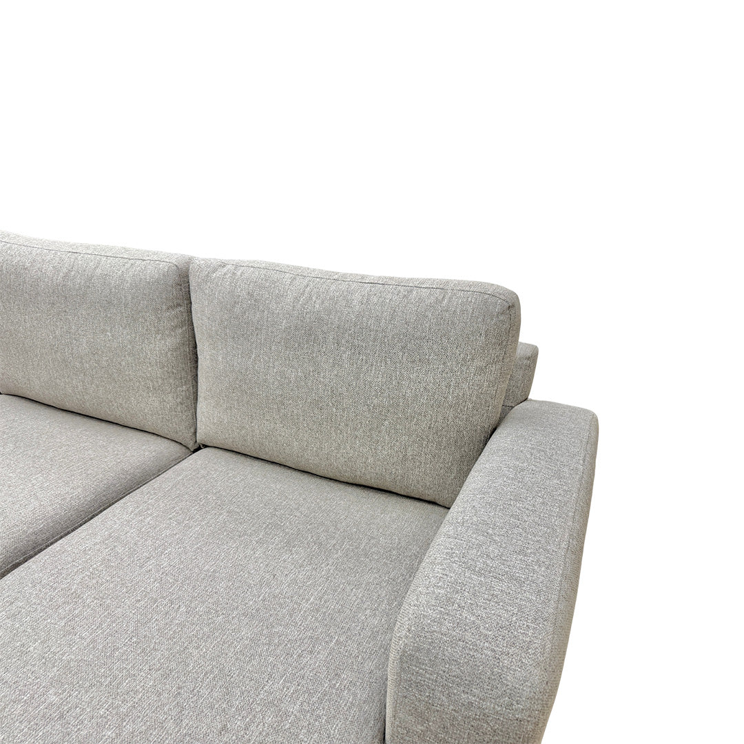 'Layla' Mink Layla Plain Woven Fabric Right Hand Facing Full Storage Chaise End 3 Seater Sofa