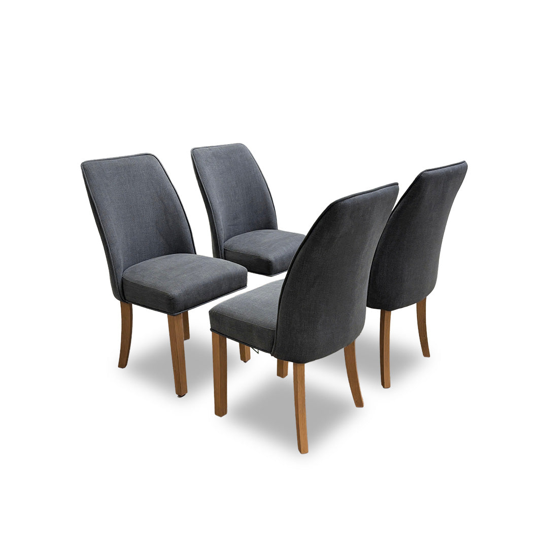 Furnitureland ‘Hamilton’ Charcoal Fabric Set of 4 Dining Chairs