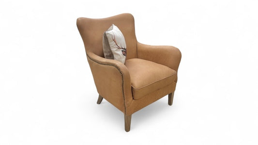 ‘Morton’ Tan Leather Accent Chair