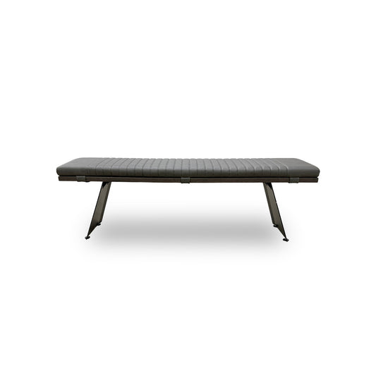 'Lucio' 08 Vintage Grey Solid Oak 160cm Dining Bench with Grey Bench Pad