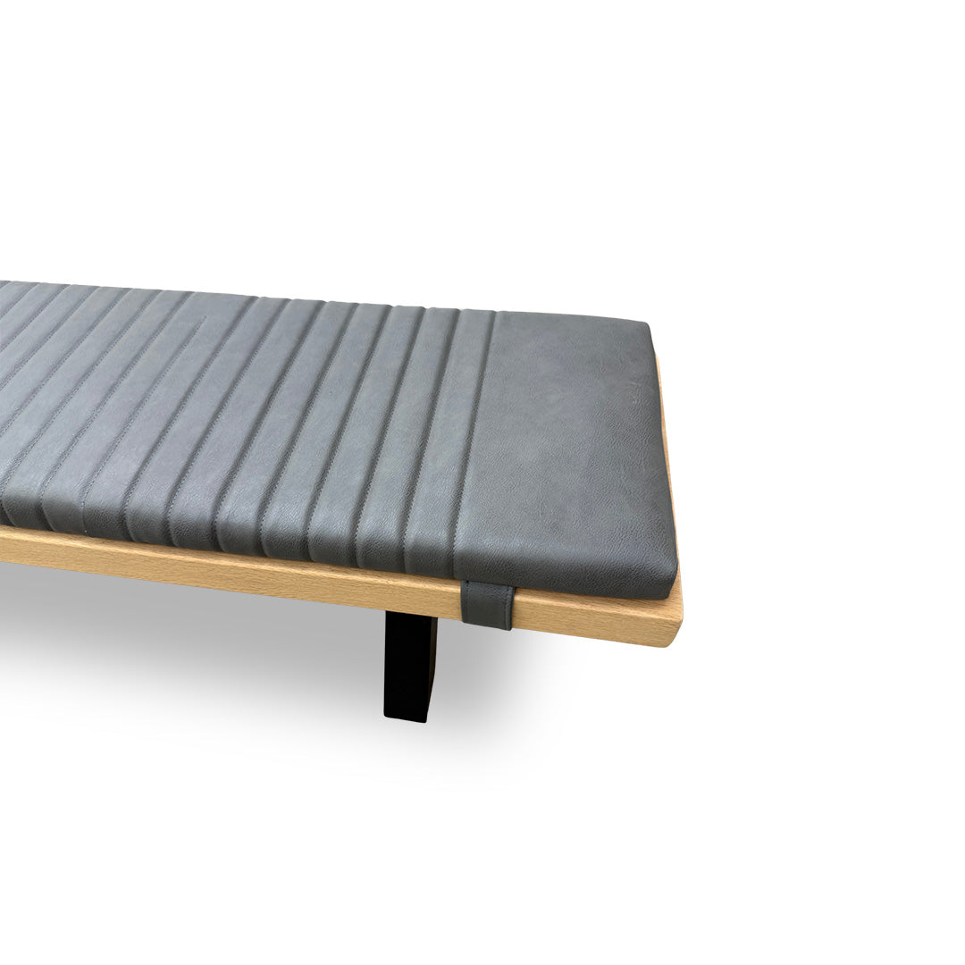 Bodahl 'Terra' 52 Natura Bianca Solid Oak 240cm Dining Bench with Metal X-Shaped Legs + Grey Bench Pad