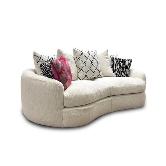 ‘Bow' Ecru Ivory Boucle 3 Seater Sofa