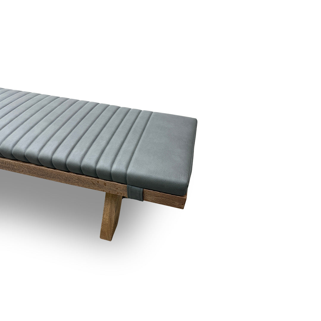 Bodahl 'Terra' 04 Desert Solid Oak 180cm Dining Bench with All Wooden X-Shaped Legs + Grey Bench Pad