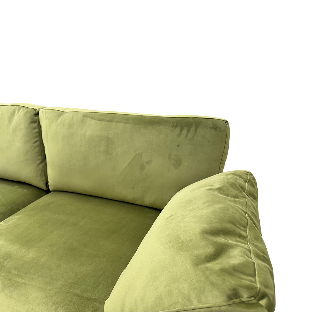 'Euphoria' Olive Sensual Velvet 4 Seater Sofa