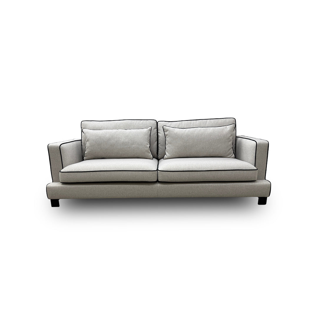 'Demure' Silver Demure Textured and Velvet 4 Seater Sofa