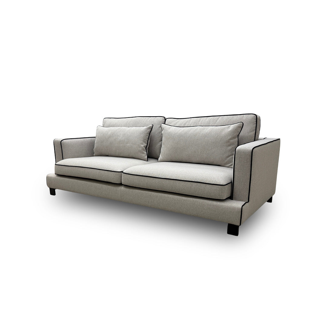 'Demure' Silver Demure Textured and Velvet 4 Seater Sofa