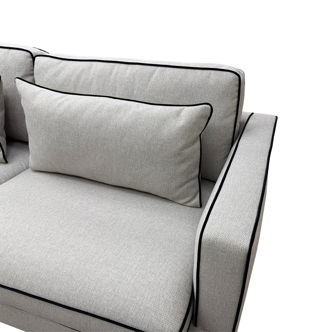 'Demure' Silver Demure Textured and Velvet 4 Seater Sofa